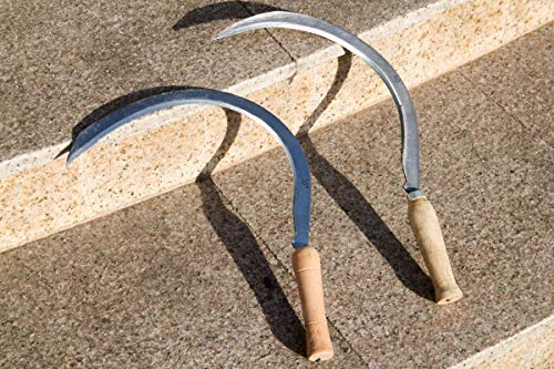 AGROHIT Handsichel Holzgriff Rundsiche Sichel lSensensichel Gebogen Sense 33 cm