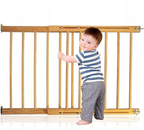Universal Wooden Baby Gate - Extendable Stair Gate 28.3-48'' (72-122cm) with lock, Durable & Versatile Safety Gates for Doorways, Staircases - Use as Stair Gates for Dogs, Pets or Babies
