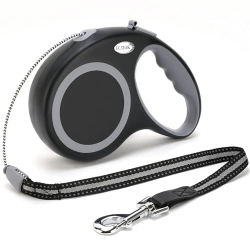EC.TEAK Retractable Dog Leash, 30 FT Dog Walking Leash for Medium Large Dogs up to 110lbs, Heavy Duty No Tangle, Large