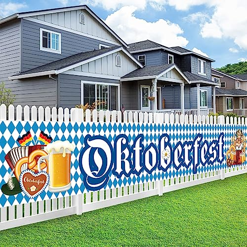 XINDY Oktoberfest Deko, Größ Oktoberfest Banner Oktoberfest Dekoration Bayrische Deko Bayern Deko Oktoberfest Party Banner Girlande zum Aufhängen für Outdoor Bierzelten Garten, 50 x 300cm
