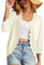 GRECERELLE Womens Summer Cardigan Lightweight Soft Casual Cropped Knit Shrugs Jumper Womens Tops for Dress Summer Evening Wedding (Apricot, L)