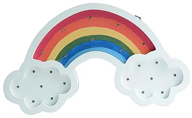 Artibetter Wandleuchte Holzlampe Regenbogen Hängendes Led-Licht Regenbogen Wandbehang Wandlampe Nachtlicht Mädchen Holz Nordische Regenbogen Wandlampe Licht Regenbogen Wandleuchte