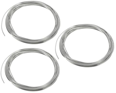 PATIKIL 99,995% Filo di Zinco Alta Purezza, Calibro 16 Filo Zinco Puro 2mm Filo Morbido Perline Esperimento Scientifico Laboratorio Strumento Filo di Zinco (16 Piedi/Rotolo), 3 Rotoli
