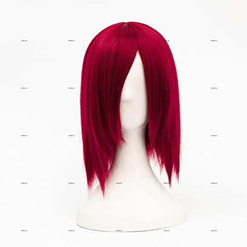 LINLINCD-Wig Anime Cosplay Rollenspiel for Anime Nagato Pain Kurze dunkelrote Kunsthaar-Cosplay-Perücken