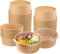 Bols jetables de 750 ml avec couvercle (300 pièces) | Bols en papier kraft | 750 ml – Récipients à salade avec couvercles – Passent au micro-ondes et au congélateur – Bols de service pour aliments