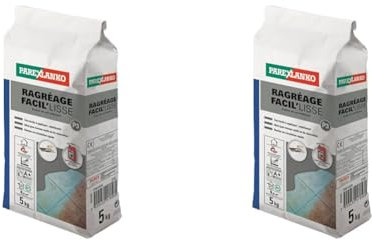 Parexlanko - Mortier de sol - Ragréage Facil'Lisse - Blanc - Préparation des sols en intérieur avant la pose de revêtements minces - Autolissant - 5kg (Lot de 2)