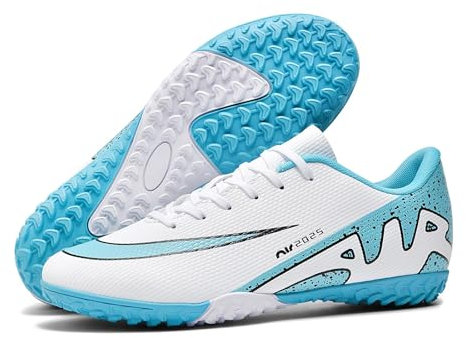 sudorun Scarpe da calcio da uomo in erba sintetica per ragazzi AG FG TF scarpe da allenamento per interni ed esterni, 2286 Tf Bianco, 39 EU