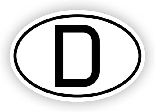 D Zeichen als Magnetfolie 17,5cm x 11,5cm nach DIN Norm Deutschland Kennzeichen Länderkennzeichen als Magnet mit UV-Schutz von SVENOVA