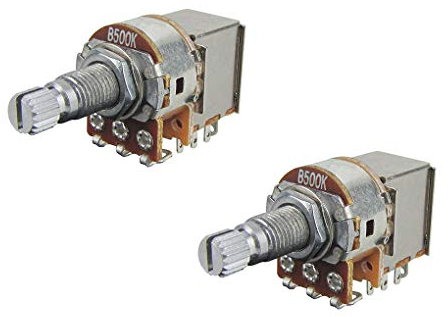 FLEOR 2pcs Push Pull Guitar Pots 18mm Split Shaft B500K Linear Taper Guitar Potentiometers