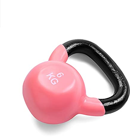 Cfty Fitness Kettlebell 4kg, 6kg, 8kg, 10kg, 12kg, 14kg Household Sports Equipment Men and Women Dumbbell Kettle Outdoor Squat Strength Weight Training (Purple, Pink, Green, Blue, Gray, Black)