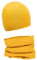 Baby Mädchen Beanie Mütze + Schlauchschal 2er Set, Wintermütze für Jungen Mädchen Baumwolle (B Set: Gelb,53L)(49-53, Baumwolle Set: Gelb)