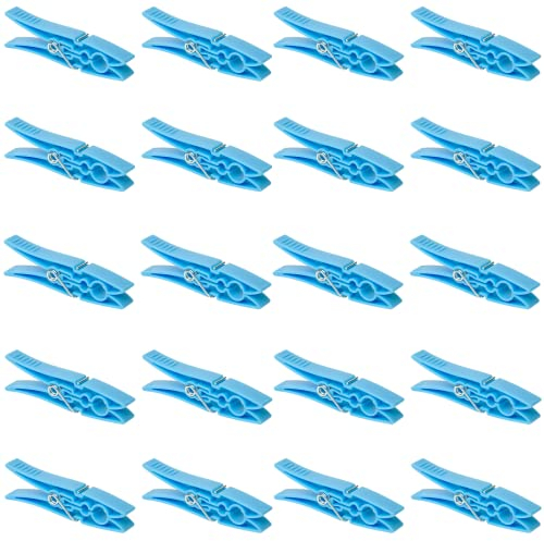 20 Wäscheklammern Kunststoff Wäscheleine Socken Handtücher Farbe blau