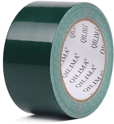 QILIMA Nastro adesivo nastro in tessuto qualità premium 50 mm x 25.1 m adesivo senza residui, forte, colore verde