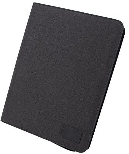 Stop Ocean Plastic 46224 RPET Orgamappe GUAM DIN A4, Organizer mit Tabletfach, Businessmappe aus PET Nylon und Leder, Schreibmappe, Mappe mit Notizblock, Dokumentenmappe 36,5 x 29 x 4 cm, Anthrazit