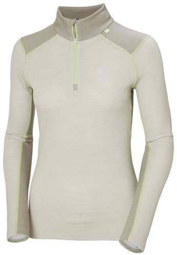 Helly Hansen Damen W Lifa Merino Midw 1/2 Zip, Sanftes Grau, L