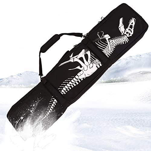 Einzelne Snowboardtasche mit großer Kapazität und Rollen, verschleißfest und wasserdicht, gepolsterte Skitasche, 3 Aufbewahrungsfächer, Reisetasche für Flug- und Straßenreisen, C,