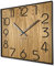 FLEXISTYLE Holzwanduhr Wood Square Holz Eiche 40cm Durchmesser holzoptik ohne tickgeräusche, Oak Schwarz