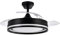 Abrila - Ventilador DC CERRATO | Color Negro con tres Aspas Desplegables | con 6 Velocidades Ajustables | con 3 Temperaturas de Luz | Mando a Distancia Incluido