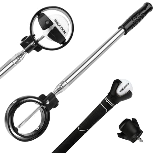 THIODOON Golfball-Retriever, Teleskop, für Wasser, mit Feststellknopf, Golfball-Picker, Obergreifer für das Ende des Putters, einziehbares Ballrückholer Werkzeug, Golf-Zubehör und Geschenke für Männer
