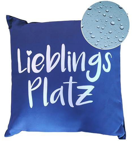 Cleanlevel EST 2016 Outdoorkissen 45x45 Kissen Outdoor wasserfestes - Gartenkissen Außenkissen Garten Loungekissen Terrasse 45x45cm Wasserfest wasserdichte Dekokissen (Lieblingsplatz Blau)