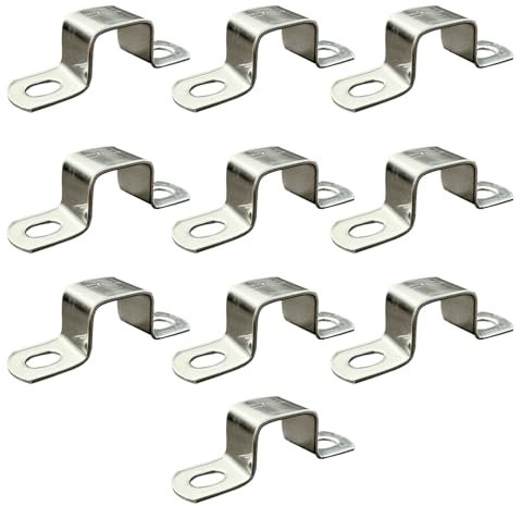 RITUIPIO 10 pcs 20 mm×20 mm Square Pipe Strap 304 Stainless Steel Square Conduit Strap Heavy Duty Tube Strap Clamp for 7/9 × 7/9 Square Pipe