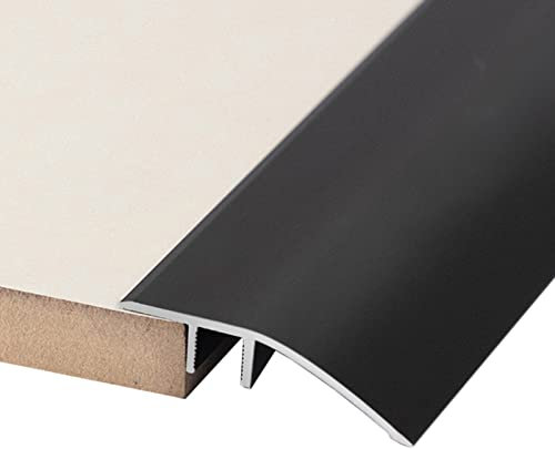 Moulures de Sol, moulures de Finition, Lisses pour Tapis/carrelage/Sol/Portes, Bandes de Garniture de Porte en métal, 90 cm/35,4 Pouces de Long (Couleur : Noir)