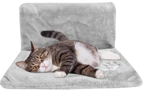 Lit pour Chat à Suspendre, Lit à Suspendre au Radiateur en Peluche, Lit pour Chat avec Fourrure Douce, Lit De Chat Confort pour Radiateur pour Chat Chaton Les Radiateurs Courants (46 x 30 x 25cm)
