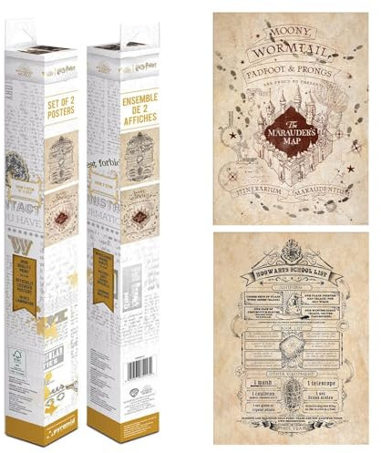 Pyramid International Harry Potter Poster Die Karte des Rumtreibers und Liste von Schulbedarf, 52 x 38 cm, 2 Stück