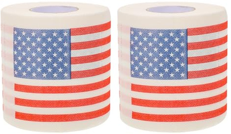 Beavorty 2rollen Toilettenpapierrolle Bedruckt Amerikanische Flagge Haushaltspapier Für Toilette Flexibel Und Saugfähig Fürs Badezimmer