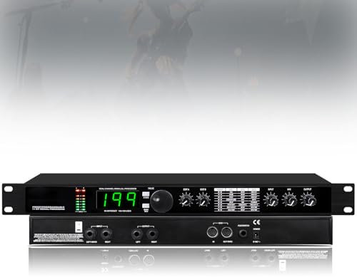 Processore audio digitale professionale con equalizzatore multi-effetto, 99 preset, riduzione automatica del rumore per microfono, ideale per esibizioni DJ, club e uso in studio