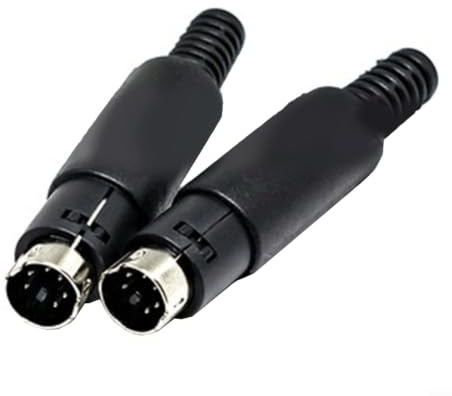 10 prese DIN per telaio PS2, terminale a S con connettore a saldatura, CC 220 V, cavo da 6 cm, 3/5/6/8 pin, nero (6 pin)