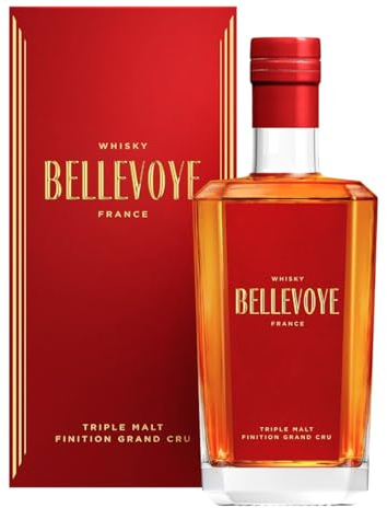 BELLEVOYE - Whisky Triple Malt - Whisky Français Bellevoye Rouge - 43 % Alcool - Origine : 100 % France - 70 cl