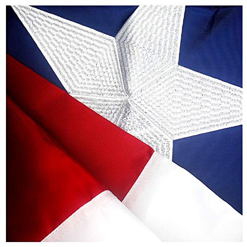 VSVO Texas-Flagge, 90 x 150 cm, doppelt gelesene Serie, bestickt, 300D Nylon, Staatsflaggen, 2 Stück US-TE-Flaggen zusammengenäht für den Außenbereich, Messingösen, strapazierfähig, 3-lagig