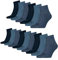 PUMA 15 Paar Unisex Quarter Socken Sneaker Gr. 35-49 für Damen Herren Füßlinge, Socken & Strümpfe:43-46, Farbe:460 denim blue