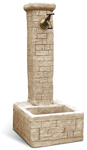 Fontana da Giardino Esterno in Cemento Pietra KAM modello Iglesias colore anticato nocciola