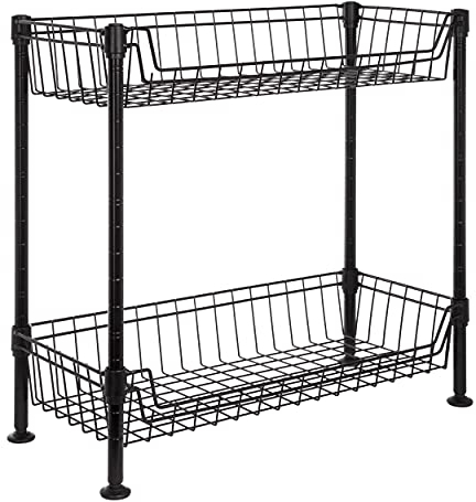 ONVAYA® Universal Küchenregal stehend aus Metall | Schwarz | Küchen-Organizer Regal | Küchenregal für Arbeitsfläche