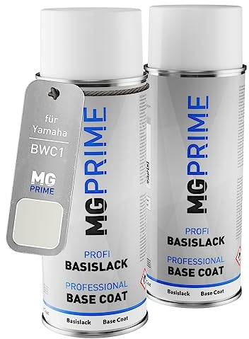 MG PRIME Motorradlack Sprühdosen für Yamaha BWC1 Bluish White Cocktail P Grundlack Basislack Spraydose 400ml