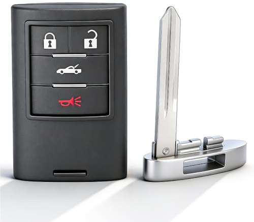 Keyecu Smart Key Fob Remplacement 4 Boutons pour Chevrolet Corvette 2008-2013, FCC ID M3N5WY777A, P/N:25926479 25926480
