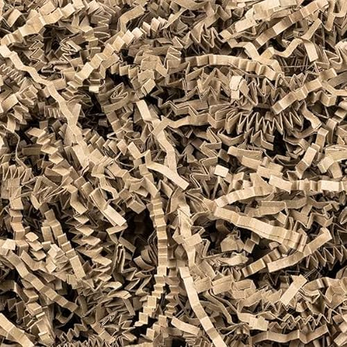 Creavvee 100g geschreddertes Kraftpapier für Geschenkverpackung, Geschenkbox, Kartonboxfüller, Schutz- und Dekorationsmaterial, Braun/Craft