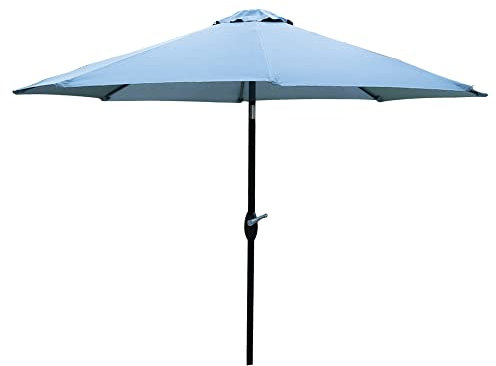 SG 2.7m Garden Parasol Umbrella Sun Shade Water Repellent Polyester UV 30+180 GSM Umbrella Easy To Open And Close Crank Handle And Tilt Waterproof UV Protection Parasol For Outdoor Beach