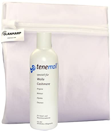 Wollwaschmittel KonzentratTenemoll flüssig inkl. Olanmarp Wäschenetz - Universal Wolle Waschmittel für Hand- und Maschinenwäsche - Flüssigwaschmittel, Feinwaschmittel (100 ml)