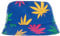 Brandsseller Sonnenhut Cannabis Design Fischerhut Sommerhut Travel Cap 100% Baumwolle Blau-Bunt