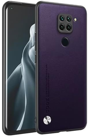 HONLEN Funda para Redmi Note 9 (4G) (6.53 Inches) Carcasa de Negocios Respaldo de Cuero Morado Oscuro