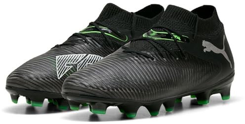 PUMA Future 8 Pro FG/AG JR, Zapatillas de fútbol, Black Silver-Fluo Green, 34.5 EU