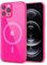 Svanove per iPhone 12 Pro Cover Compatibile con MagSafe, Trasparente Magnetica Protezione della fotocamera Custodia, Sottile Silicone Antiurto Anti-Graffio Custodia Case, Rose Vif