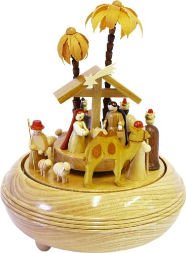 Richard Glässer Spieldose Christi Geburt, 36-stimmiges Schweizer Spielwerk, aus Seiffen im Erzgebirge, 28418