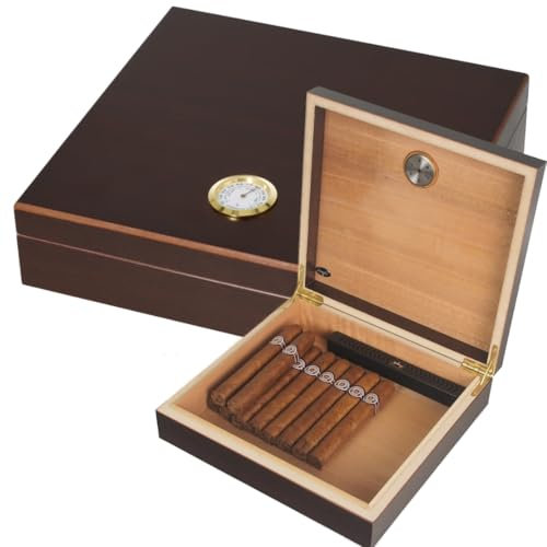 Humidor Rosewood-Finish 920067 Außenhygrometer Inkl. Polymerbefeuchter