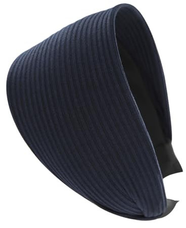 axy Breiter Haarreif aus Strickstoff Wunderschön Damen Stirnband Haarschmuck Haarreifen Hairband HR38A (Navyblau, Extra breit)
