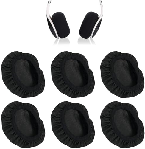 Lot de 6 Housses de Casque Audio Extensibles et Lavables, Protection Idéale pour Oreillettes et Coussinets de 6 à 7,5 cm, Tissu Respirant et Doux pour Casques et Écouteurs