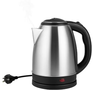 MF artSHOP Bollitore Elettrico in Acciaio Inox 2 Litri, 2000W con Spegnimento Automatico, Base Girevole a 360°, Ebollizione Rapida, Spia LED, per Casa e Ufficio